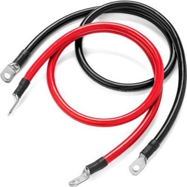 Inverters R Us Spartan Power Battery Cable Set with 5/16" Ring Terminals, 4 AWG, 10 ft, Black & Red SP-10FT4CBL56